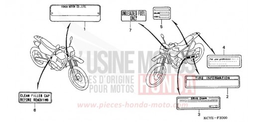 CAUTION LABEL XR400R4 de 2004